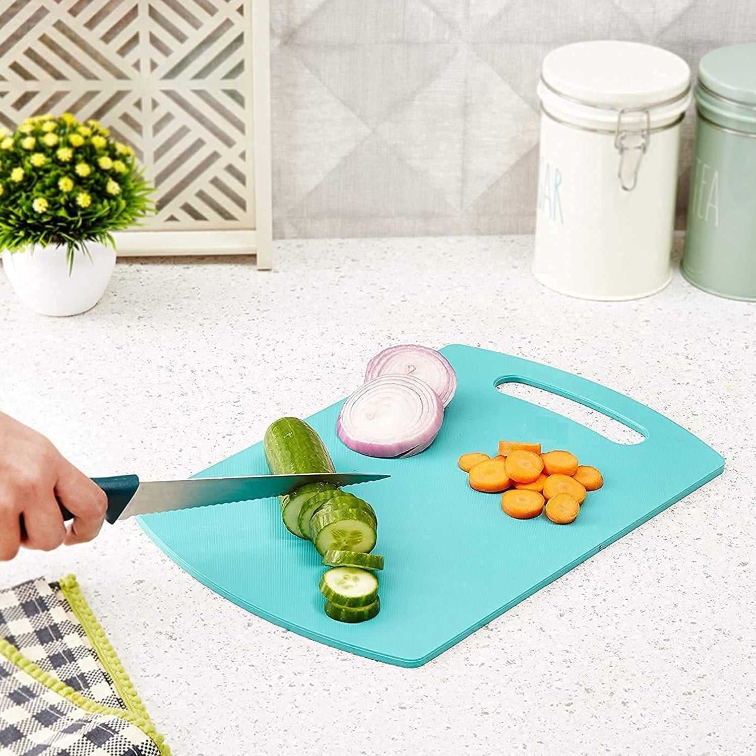 0086A Chopping Board Cutting Pad Plastic for Home and Kitchen Accessories Items Tools Gadgets for Cutting Vegetables Non Sleep Anti Skid dd